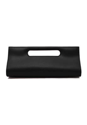 a black clutch bag on a white background