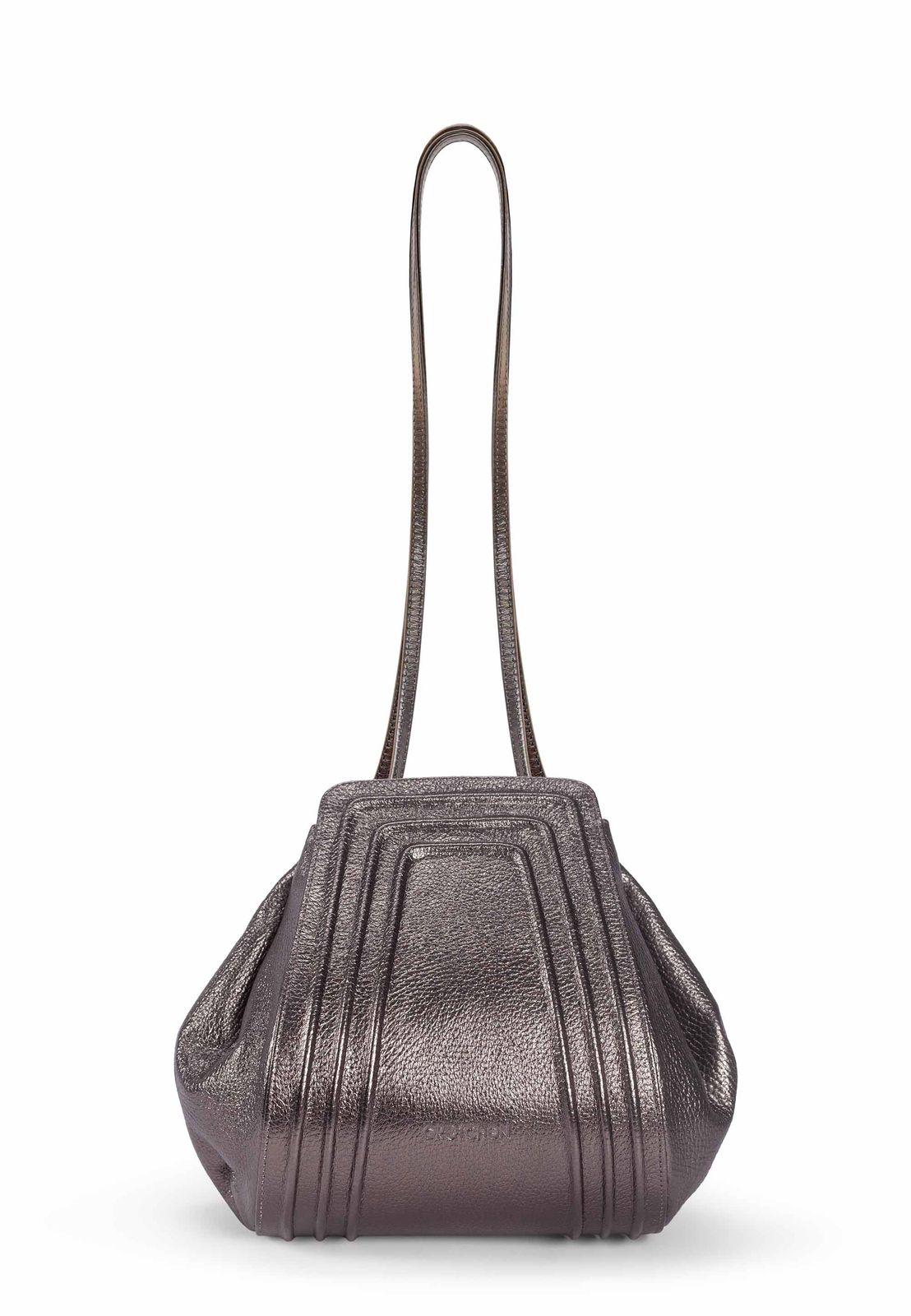 a metallic purse on a white background