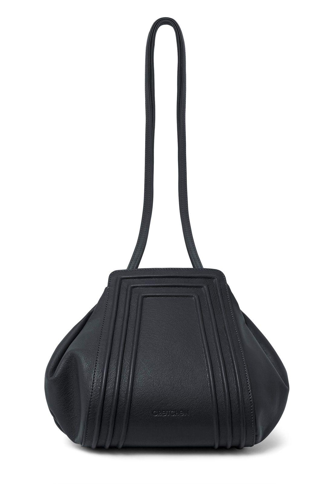a black handbag on a white background