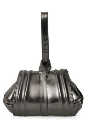 a black handbag on a white background