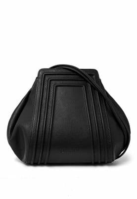 a black handbag on a white background