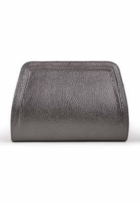 a black leather purse on a white background
