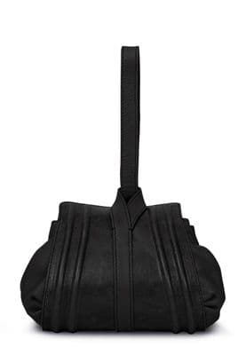 a black handbag on a white background