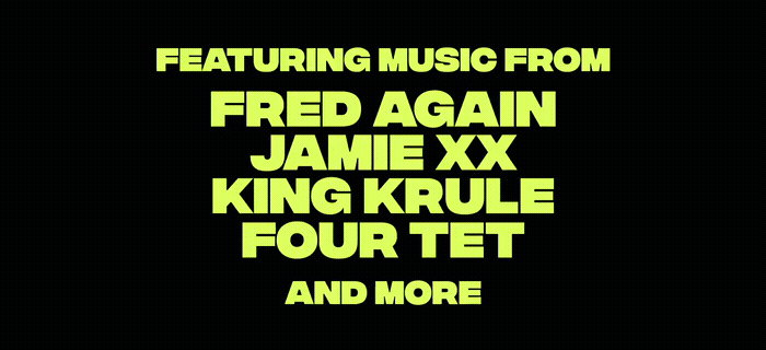 a black background with green text that reads, featuring music from red again, jamie