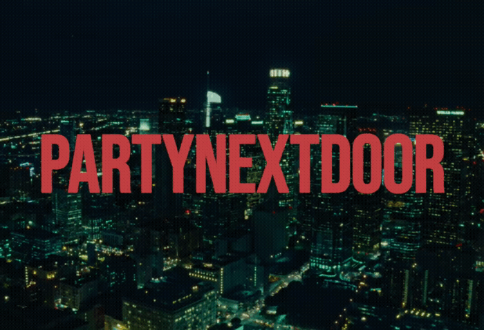 a city at night with the words partynextdoor over it