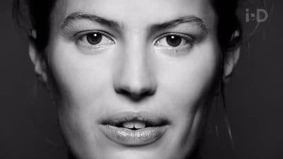 a black and white photo of a woman's face