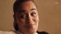 a close up of a person making a funny face