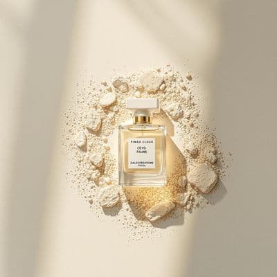 a bottle of perfume sitting on top of a table