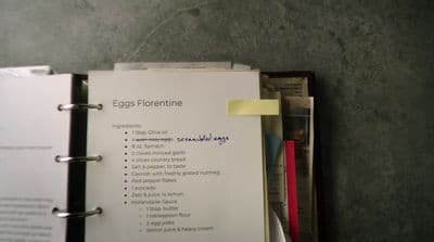a binder with a list of things in it
