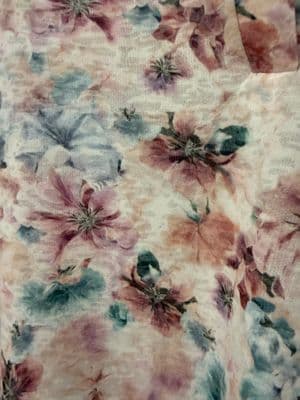 a close up of a fabric with flowers on it
