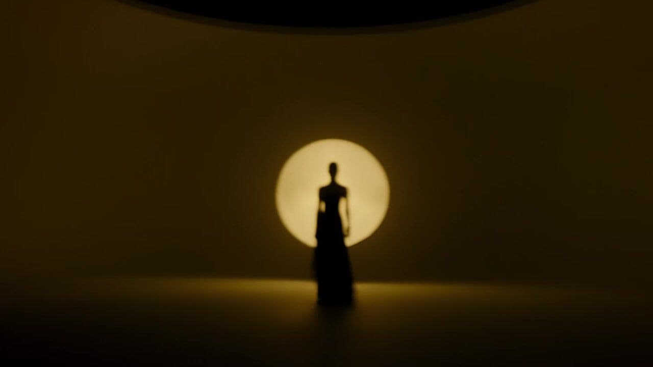 a silhouette of a person standing in front of a light