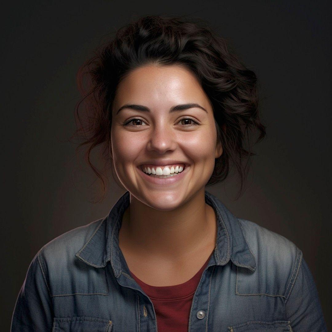a woman with a smile on her face