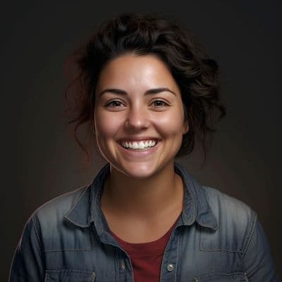 a woman with a smile on her face