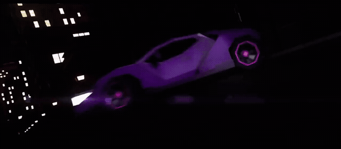 a futuristic car is shown in the dark