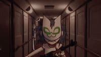 a cartoon character with a gun in a hallway