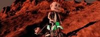 a person riding a dirt bike on a rocky surface