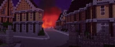 a screenshot of a fire burning in a city