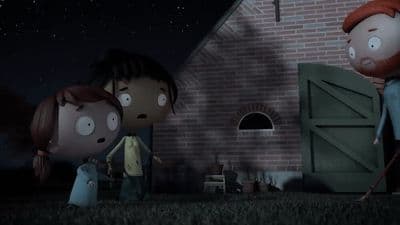a couple of people standing in front of a building