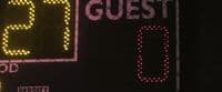 a scoreboard with a lot of numbers on it