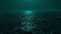 a body of water that has some lights on it