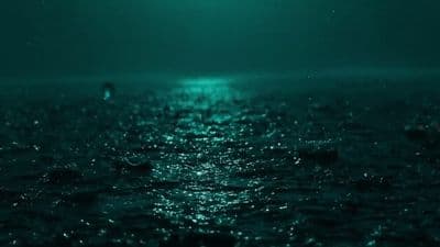 a body of water that has some lights on it