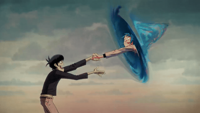 a man holding onto a woman's leg in the air