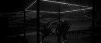 a couple of people that are standing in the dark
