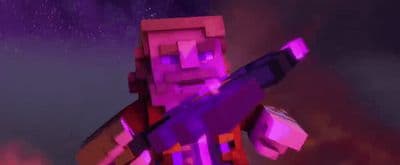 a pixellated image of a man holding a gun