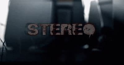 a blurry photo of the word stereo