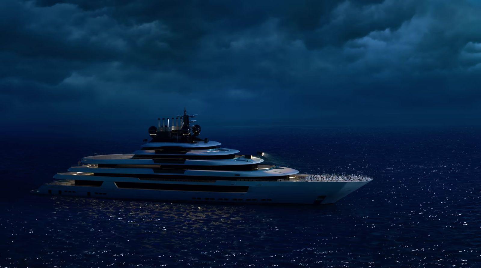 a large white boat in the middle of the ocean