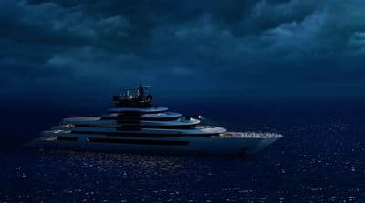 a large white boat in the middle of the ocean
