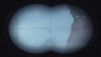 a view through a magnifying glass of a mountain