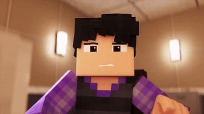 a minecraft character is standing in a room