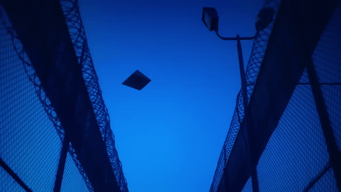 a view of a street light from below