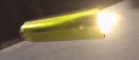 a close up of a yellow lighter on a table