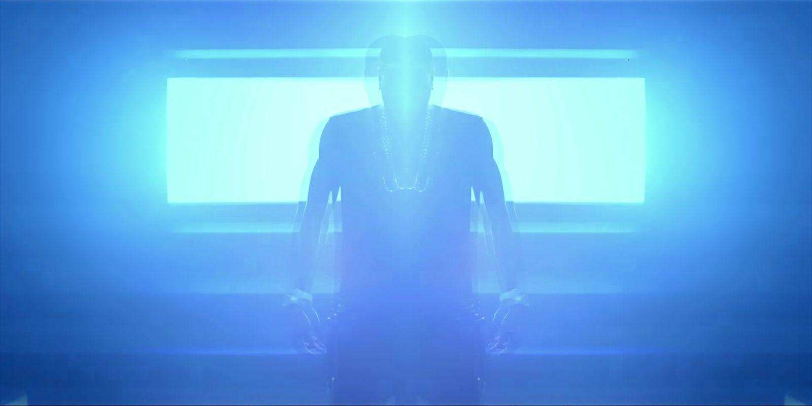 a person standing in front of a tv in a room