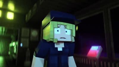 a minecraft character standing in a dimly lit room
