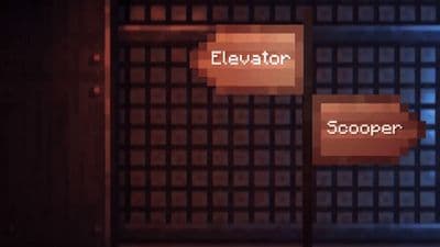a screen shot of a door with a sign that says elevator and scooter