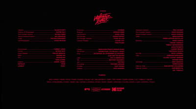 a black background with red text on it