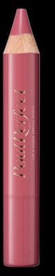 a close up of a pink pencil on a black background