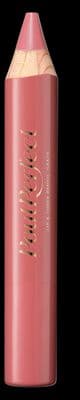 a close up of a pink pencil with writing on it