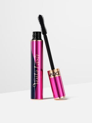 a mascara with a pink tube next to it