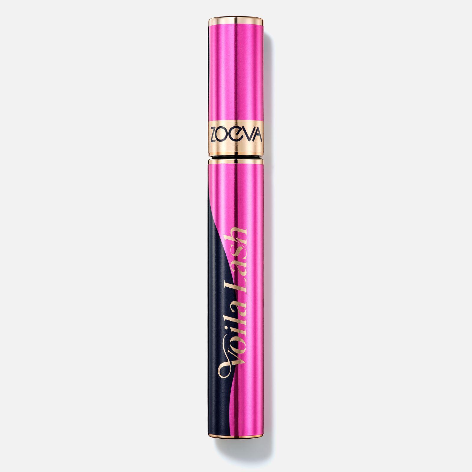 a pink mascara with a gold cap on it