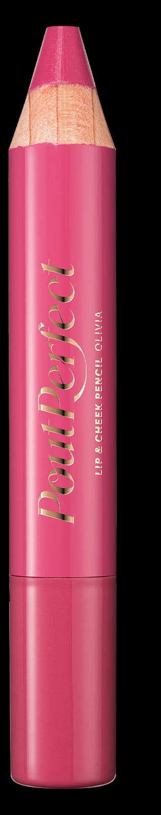 a close up of a pink pencil on a black background