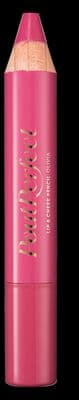 a close up of a pink pencil on a black background