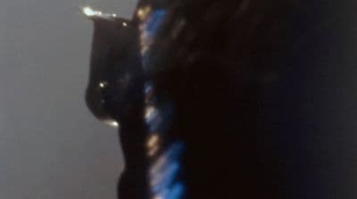 a blurry photo of a person holding a cell phone