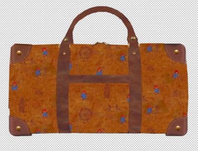 a brown bag with a pattern on it