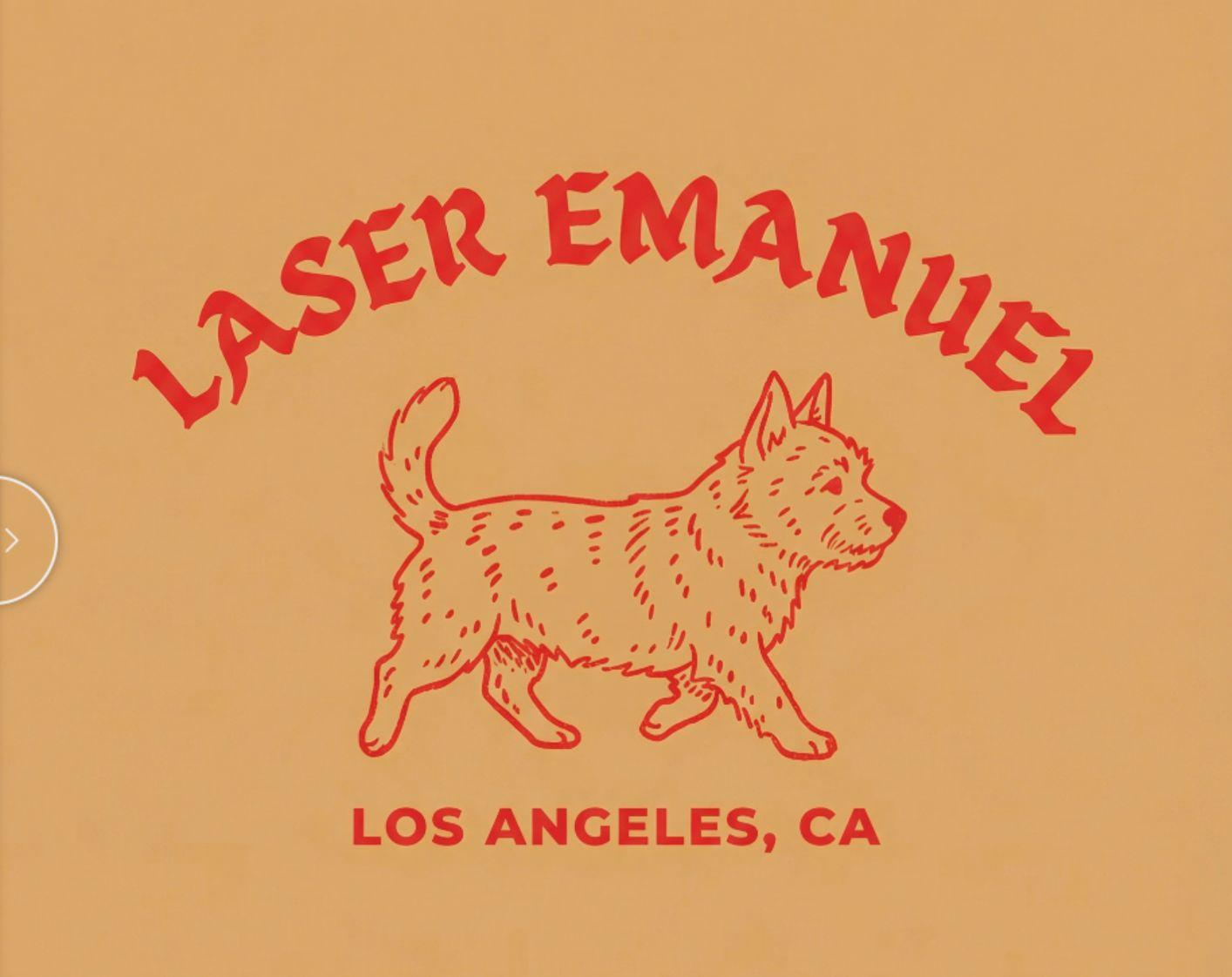 a close up of a label with a dog on it
