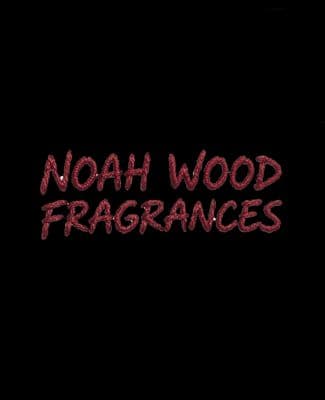 a black background with red writing that says noah woodfragrances