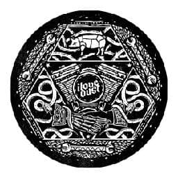 a black and white drawing of a circular object